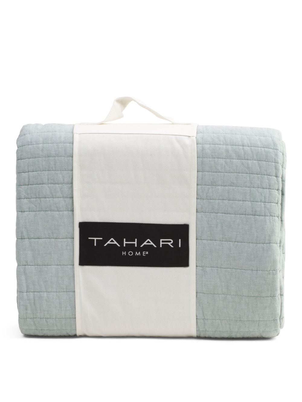 TAHARI HOME linen and cotton blend warm quilt